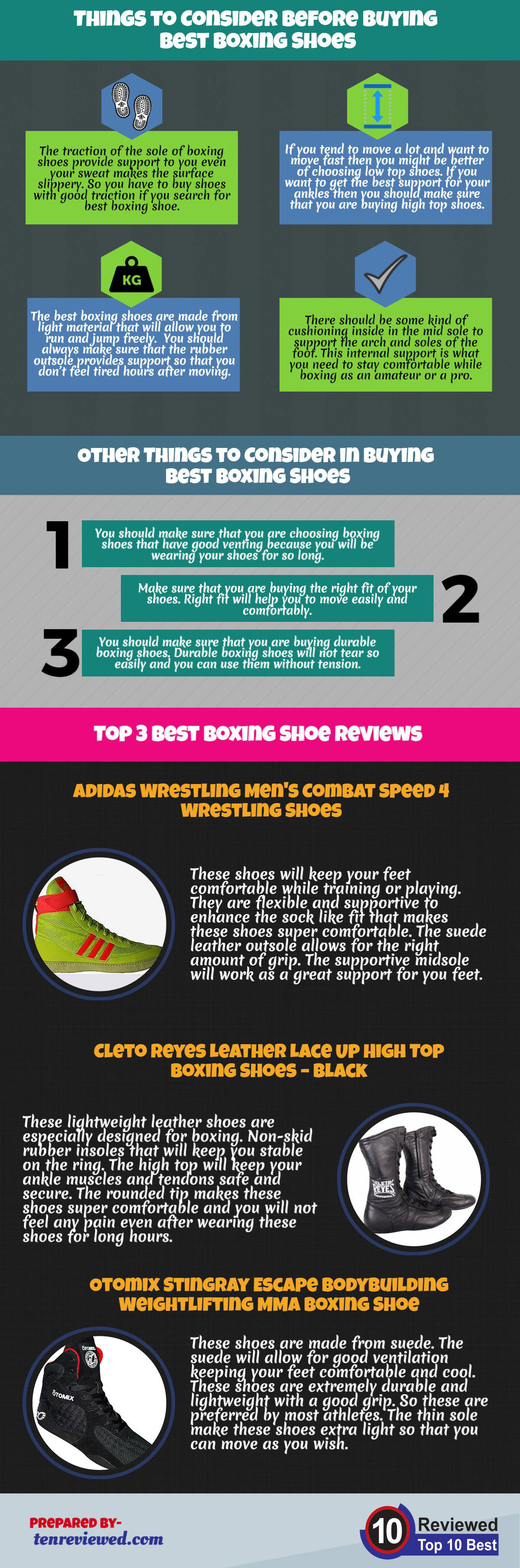 Best Boxing Shoe Guide Infographic